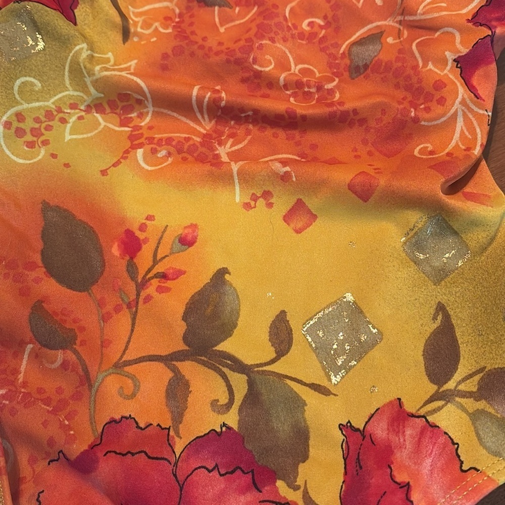 NWT Sun Streak by Newport News Swimming Suit Tropical Floral Print 14 Tall - Picture 4 of 8